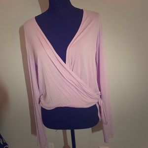 Lavender purple wrap blouse